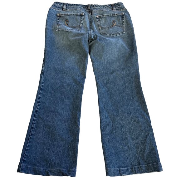 Loft Women's Sz 12 Curvy Boot Medium Wash Blue Jeans - Picture 2 of 7